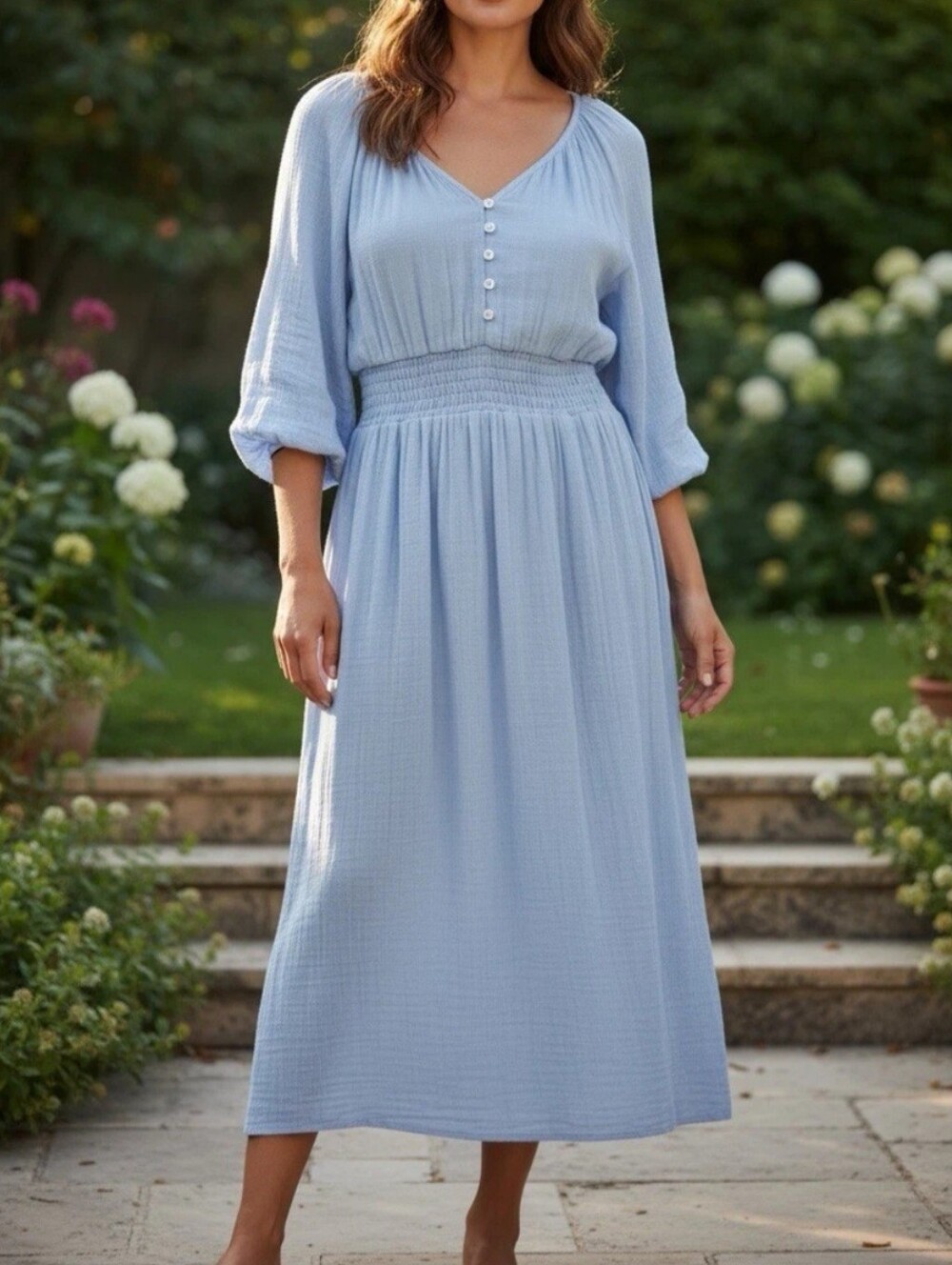 J. Crew V Neck Midi Dress
